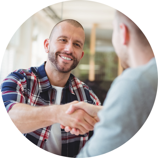 Two men shaking hands image